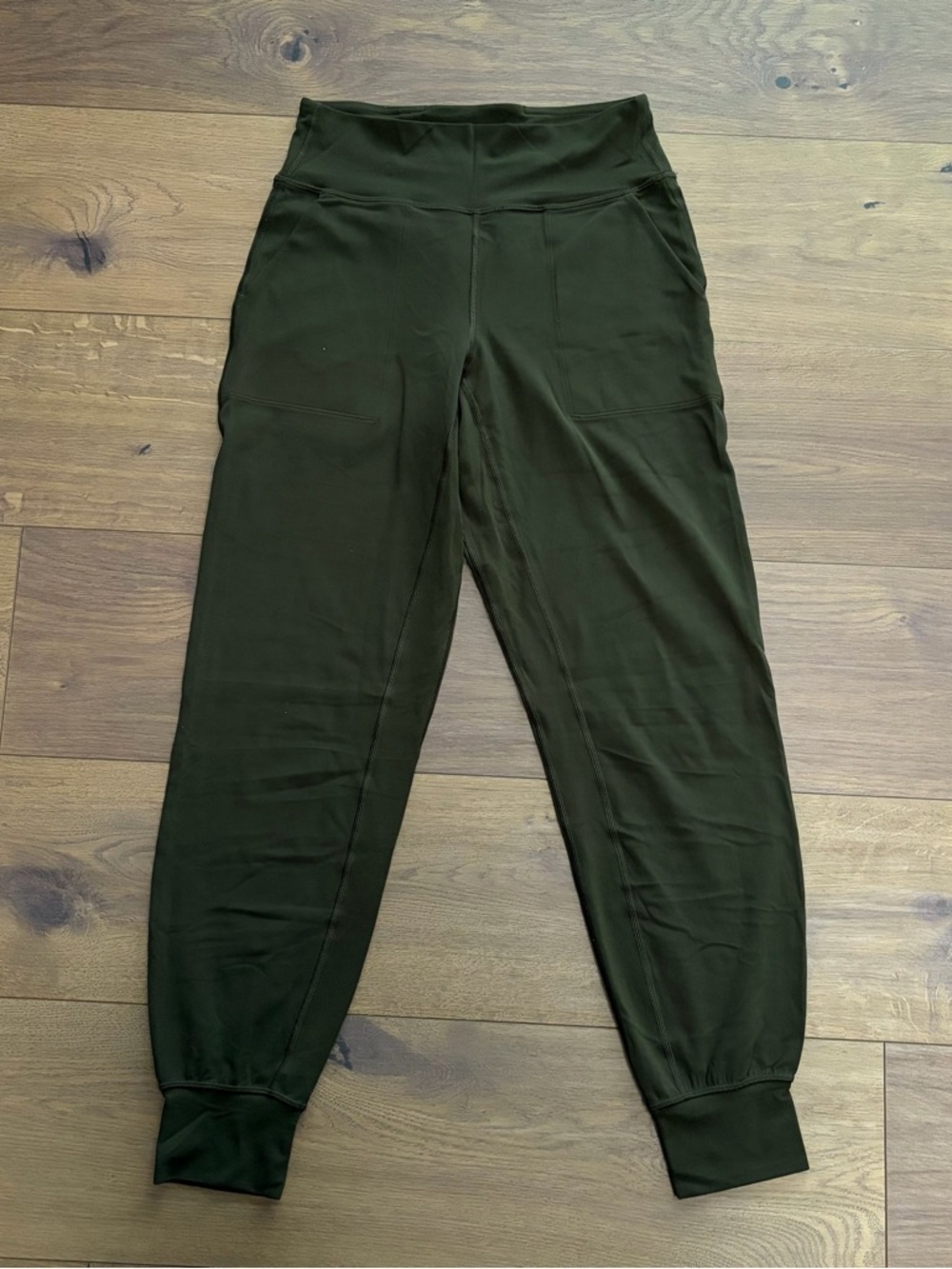 Olive Green High-Waist Jogger Pants